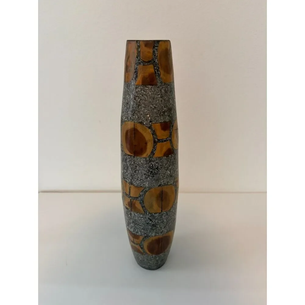 Vtg Philippines Wood Vase 14